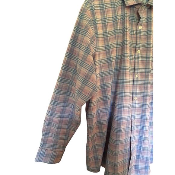 MIzzen+Main Men’s Standard Button Down Blue Pink Plaid Shirt Made In USA Size XL - Picture 5 of 14